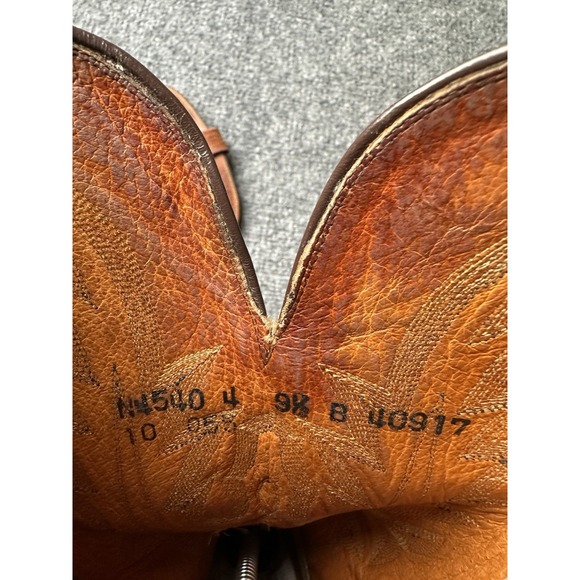 Mens Leather Lucchese N4540 Western Cowboy Boots‎ Tan Made in USA, Size 9.5B main image 5